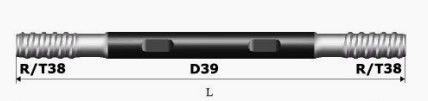D39 estensione Rod 1220mm ISO9001 del pezzo di carotiere del diametro 39mm Hdd